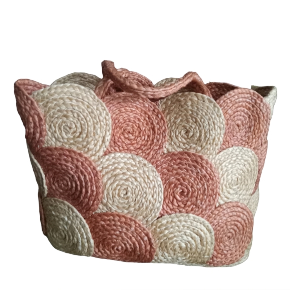 14" Eco Friendly Handmade Fibre Shopping Bag - Picture 2 of 5